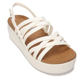 White Strappy Wedge Sandals